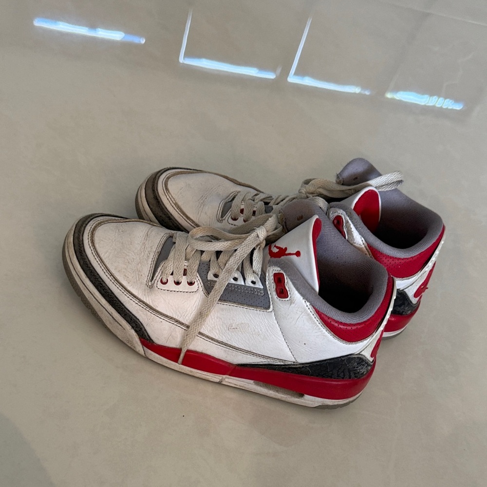 White and Red Sneakers